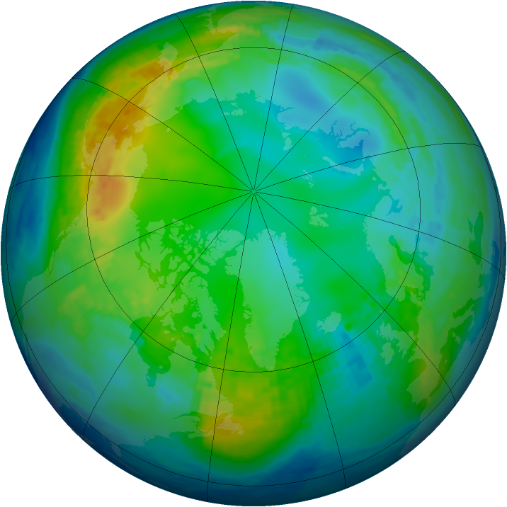 Arctic ozone map for 16 November 2003